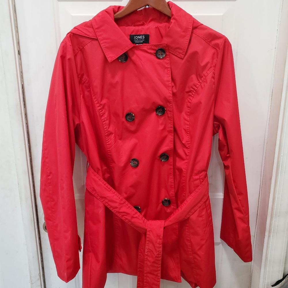 Jones New York Women's Red Trench Coat NWT